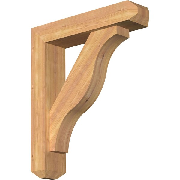 Ekena Millwork Funston Craftsman Smooth Bracket w/ Offset Brace, Western Red Cedar, 5 1/2"W x 24"D x 28"H BKT0604X24X28FST04SWR - main
